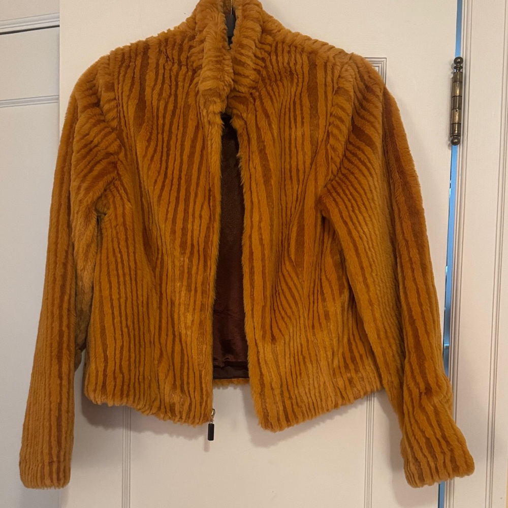 Tsunami Women's Faux Fur Jacket - Orange